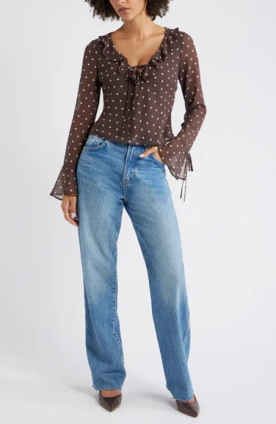 Open Edit Ruffle Chiffon Top In Multi