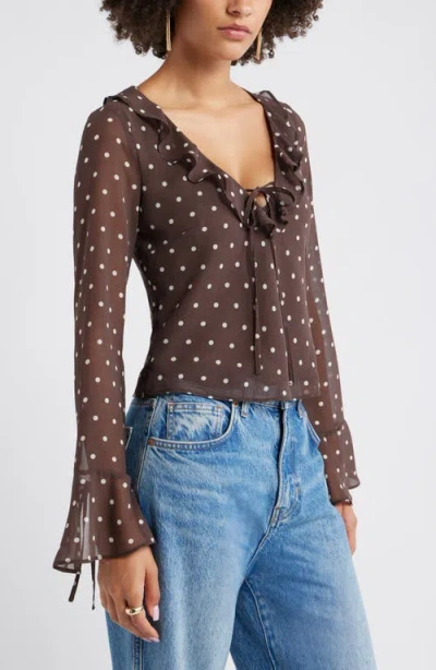 Open Edit Ruffle Chiffon Top In Multi