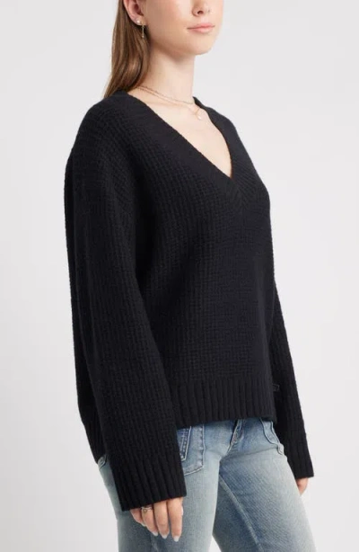 Bp. V-neck Thermal Sweater In Black