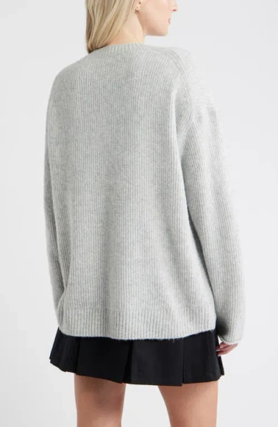 Bp. Fuzzy Oversize Sweater In Gray