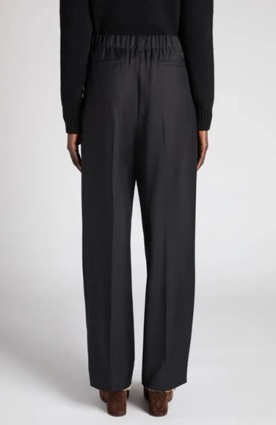 Moncler Drawstring Wool Trousers In Black