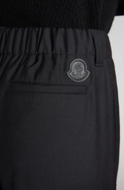 Moncler Drawstring Wool Trousers In Black