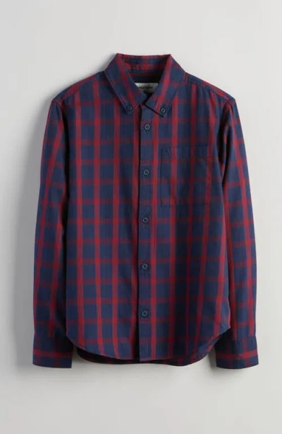 Nordstrom Kids' Plaid Button-up Shirt In Blue