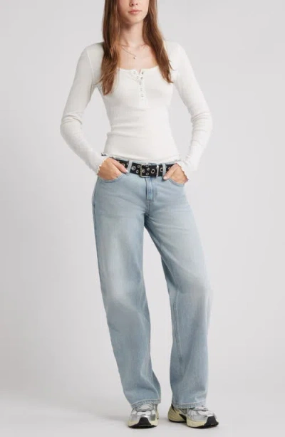 Bp. Low Rise Loose Fit Jeans In Blue