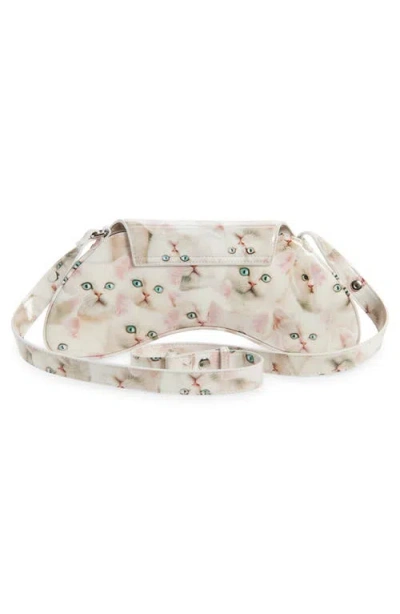 Diesel Play-shoulder Bag In Printed Glossy Pu In White