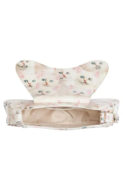 Diesel Play-shoulder Bag In Printed Glossy Pu In White