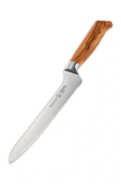 Messermeister Oliva Elite 8-inch Scalloped Offset Knife In Brown