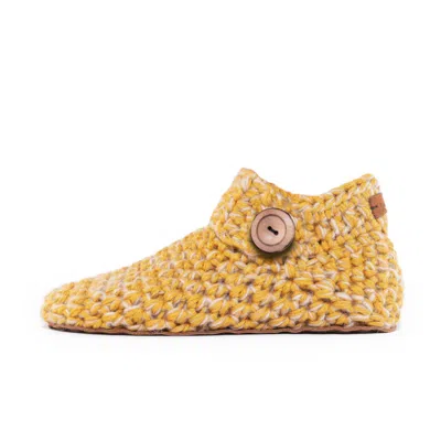 Kingdom Of Wow Women's Handmade Ankle Boot Slippers In Butterscotch Yellow Unisex In Yellow