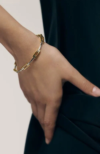 Monica Vinader Womens Gp Signature Link 18ct Yellow Gold Vermeil Slim Bangle In Gold