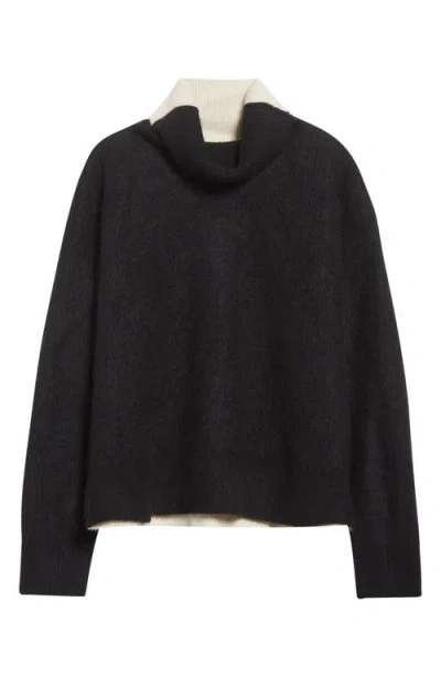 Zankov Junko Colorblock Merino Wool & Cashmere Sweater In Black