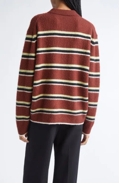Zankov Andrew Stripe Merino Wool & Cashmere Cardigan In Brown