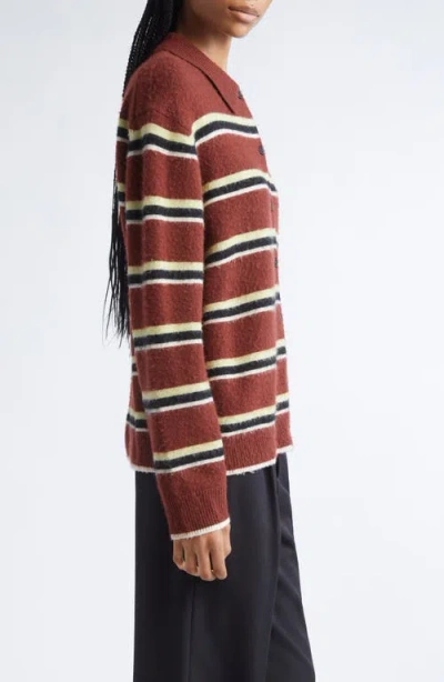 Zankov Andrew Stripe Merino Wool & Cashmere Cardigan In Brown
