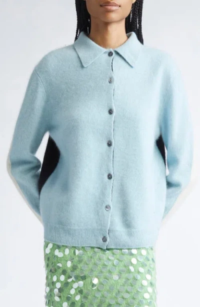 Zankov Andrew Merino Wool & Cashmere Cardigan In Blue