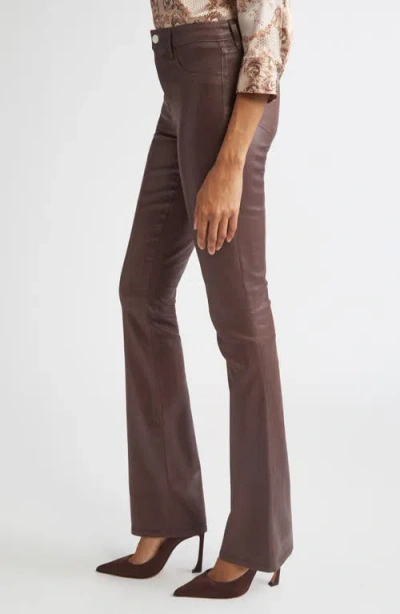 L'agence Ruth High Rise Bootcut Jean In Espresso Coated In Brown