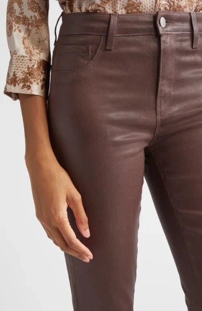 L'agence Ruth High Rise Bootcut Jean In Espresso Coated In Brown