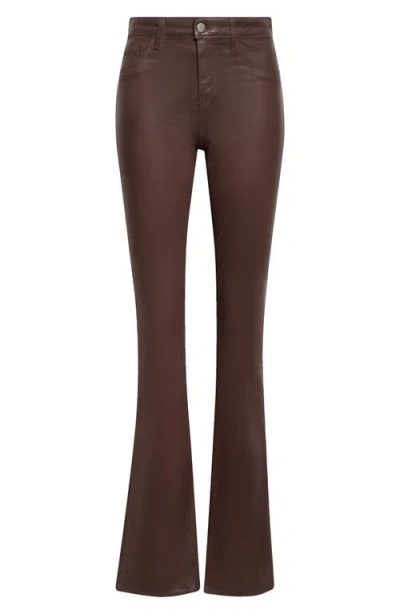 L'agence Ruth High Rise Bootcut Jean In Espresso Coated In Brown