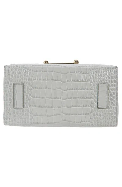 Strathberry Mosaic Croc Embossed Leather Top Handle Bag In Gray