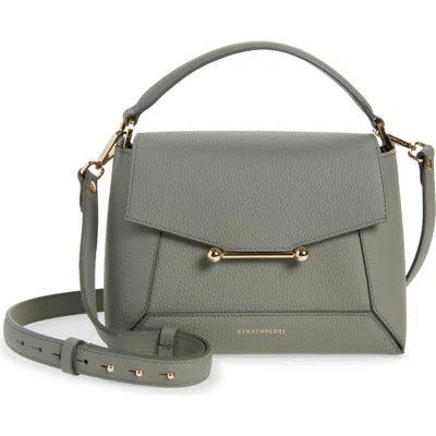 Strathberry Mosaic Grained Leather Top Handle Bag In Gray