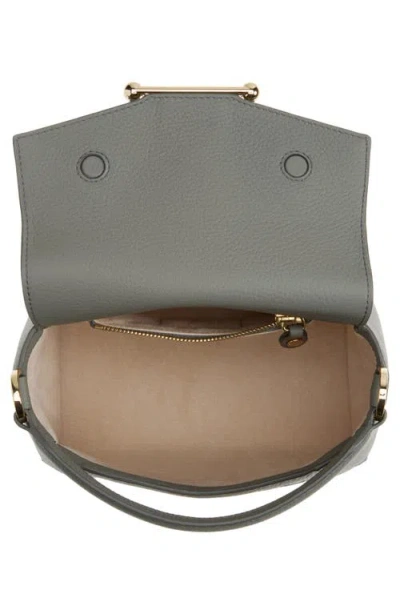 Strathberry Mosaic Grained Leather Top Handle Bag In Gray