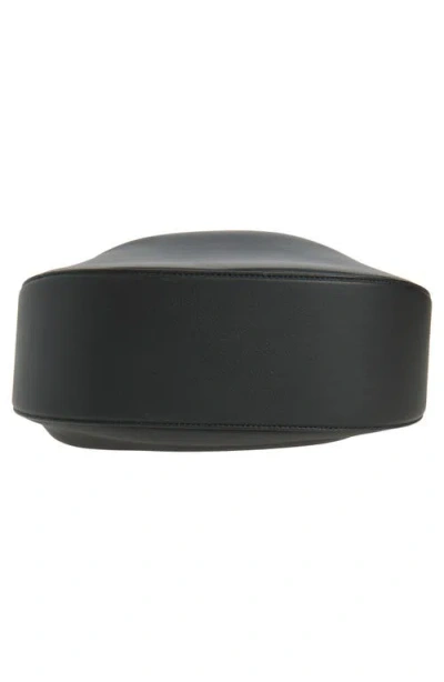 Strathberry Crescent Moon Small Leather Crossbody In Black