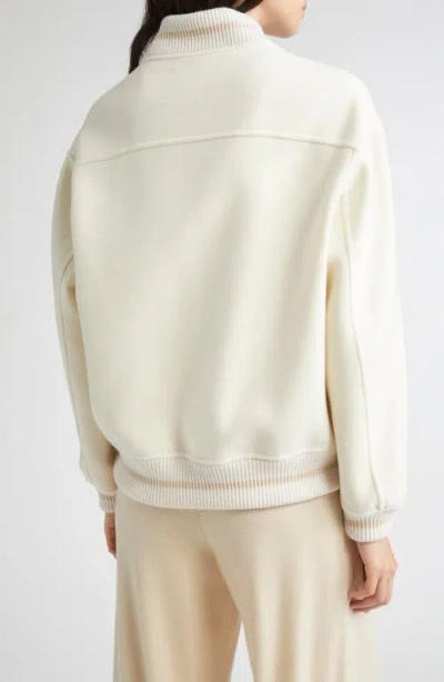 Eleventy Wool Varsity Jacket In Neutral