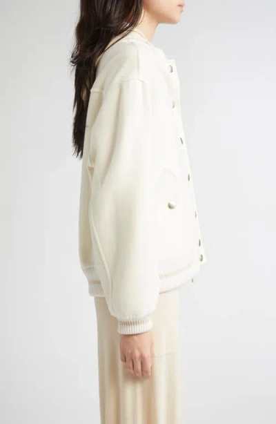 Eleventy Wool Varsity Jacket In Neutral