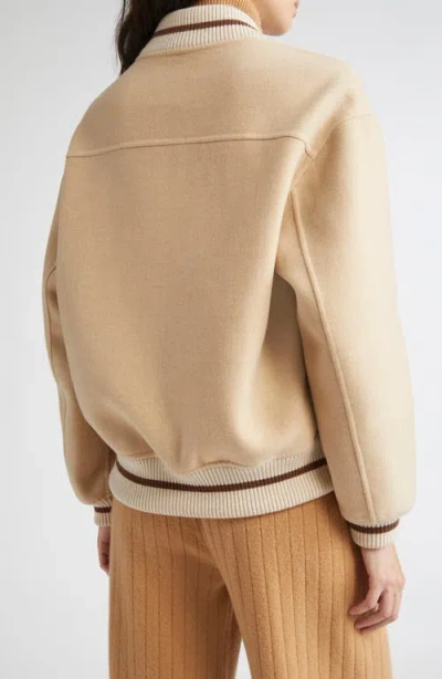 Eleventy Wool Varsity Jacket In Neutral