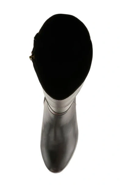 Spring Step Patchwork Knee High Boot In Black