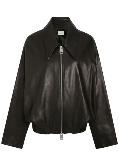 Khaite Odin Zip-front Leather Jacket In Black