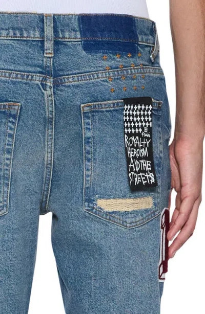 Ksubi Van Winkle Rodeo Patched Skinny Fit Jeans In Denim In Blue