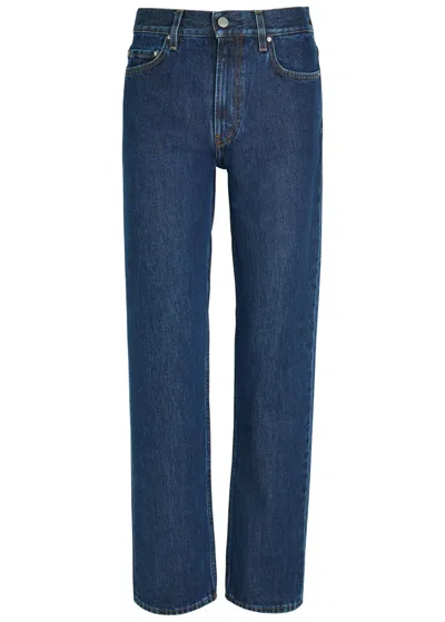 Totême Classic Cut Full Length Straight Leg Jeans In Blue