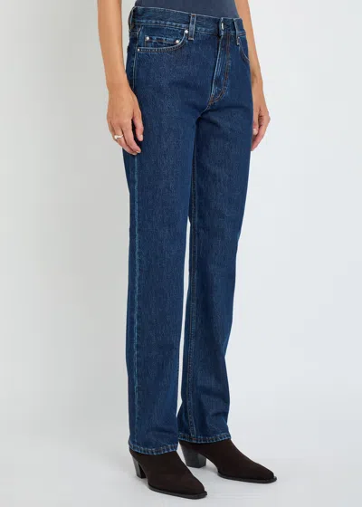 Totême Classic Cut Full Length Straight Leg Jeans In Blue
