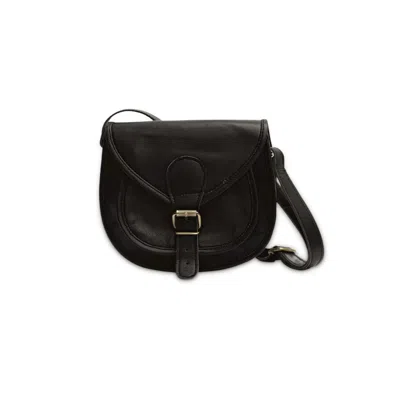 Vida Vida Women's Black Leather Saddle Bag - Small In Black