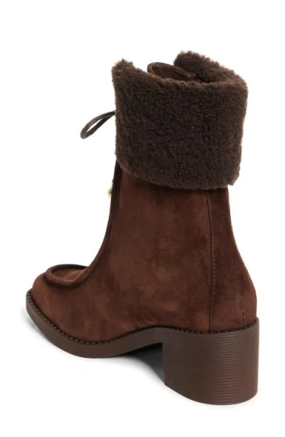 Jimmy Choo Hali Genuine Shearling Lined Bootie In Brown