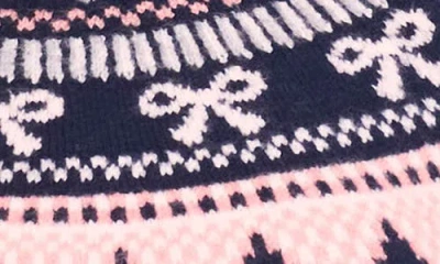 Cece Women's Ribbon Fair Isle Crewneck Sweater In Blue