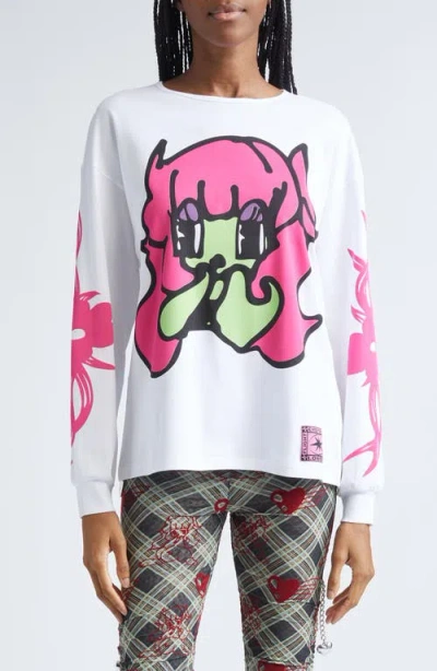 Chopova Lowena White Bashful Oversized Jersey T-shirt In Multi