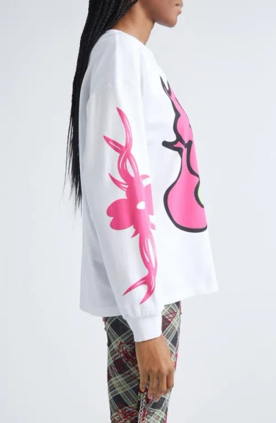 Chopova Lowena White Bashful Oversized Jersey T-shirt In Multi