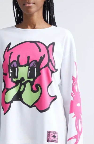 Chopova Lowena White Bashful Oversized Jersey T-shirt In Multi