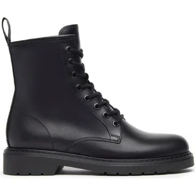 Nerogiardini Clean Calfskin Combat Booties In Black