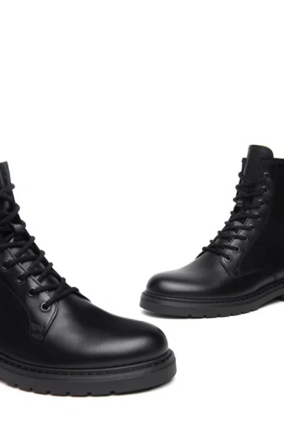 Nerogiardini Clean Calfskin Combat Booties In Black