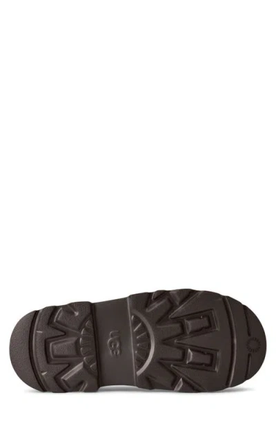 Ugg Chunky Sole Round Toe Boots With Pull Tab In Brown