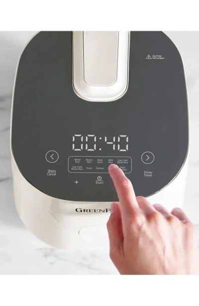 Greenpan Bistro 4 Cup Cream Carb Reducing Rice Cooker In Gray