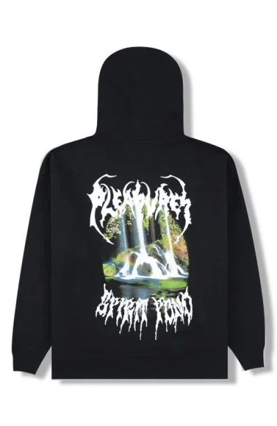 Pleasures Pond Graphic Zip Hoodie In Black