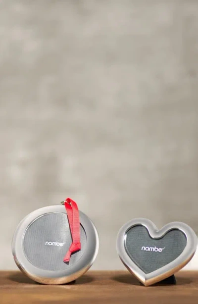 Nambe Nambé Heart Frame Ornament In Gray