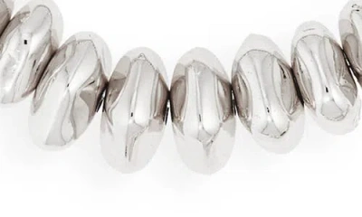 Open Edit Set Of 2 Pebble & Disc Beaded Stretch Bracelets In White