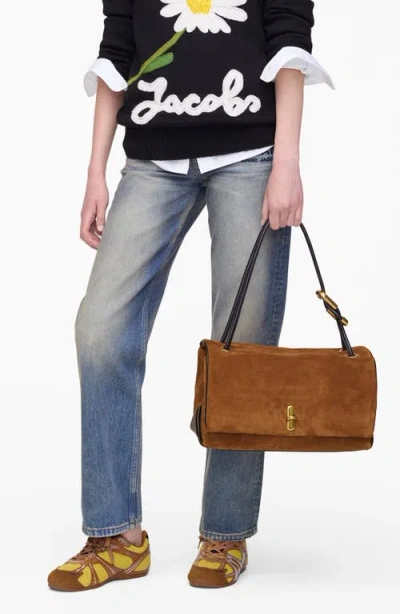 Marc Jacobs Large Dual Suede Shoulder Bag In Brown