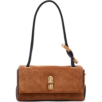 Marc Jacobs Caramel Suede The Quilted Mini Dual Shoulder Bag In Brown