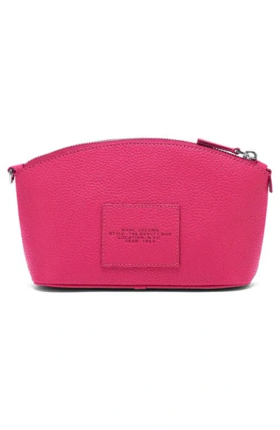 Marc Jacobs Embossed Logo Leather Cosmetic Bag In Pink