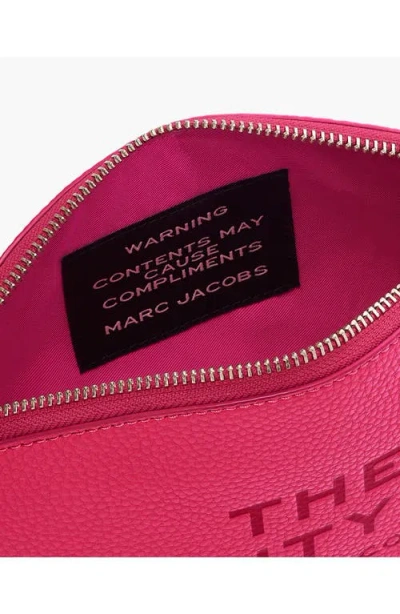 Marc Jacobs Embossed Logo Leather Cosmetic Bag In Pink