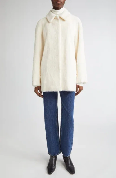 Loulou De Saison Jakob Wide Fit Alpaca & Wool Short Jacket In Neutral
